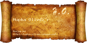 Hupka Olivér névjegykártya